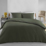 Parure de lit double en percale vert 240x220cm