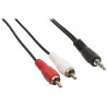 Câble audio RCA Jack 3,5mm x2 5m Noir - EXERTIS CONNECT - CAB_JACK_2RCA_M_5M