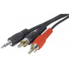 Câble audio RCA Jack 3,5mm x2 5m Noir - EXERTIS CONNECT - CAB_JACK_2RCA_M_5M