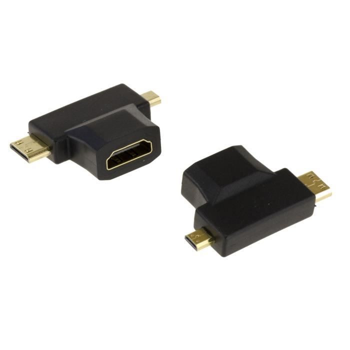 Connecteur mini HDMI femelle, adaptateur HDMI mâle vers mini HDMI femelle :  : High-Tech