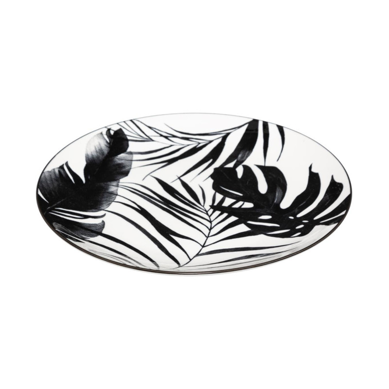 ASSIETTE PLATE PALME NOIR 26 CM