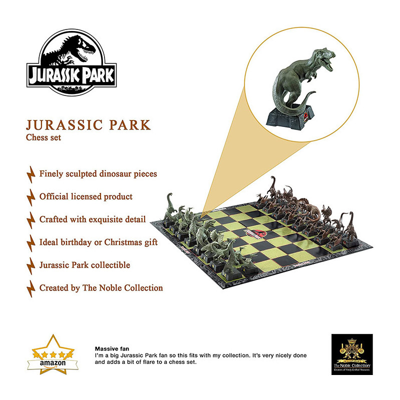 Jeu d'échecs Dinosaures Jurassic Park THE NOBLE COLLECTION - dès 14 ans