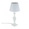 LAMPE BOIS PATINE BLANC H56CM