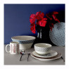 Mug cottage en porcelaine rouge et blanc 35cl