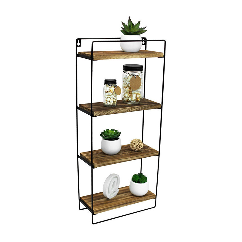 Etagère Murale en Bois Niveaux 4/64cm Marron - AKW101310