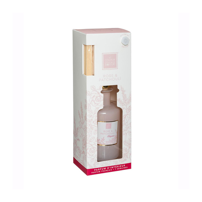 Diffuseur de parfum Rose et Patchouli 200 ml + 8 Bâtonnets en rotin ATMOSPHERA - 172761B