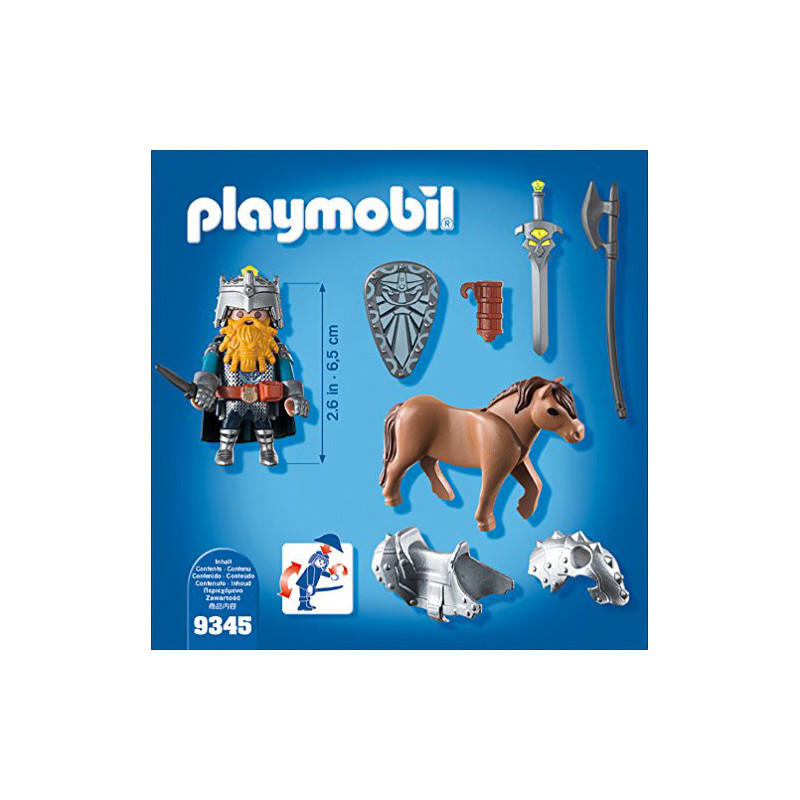 Combattant Nain et Poney PLAYMOBIL - dès 5 ans