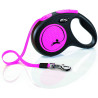 Laisse pour chien New Neon sangle M Rose 5m FLEXI