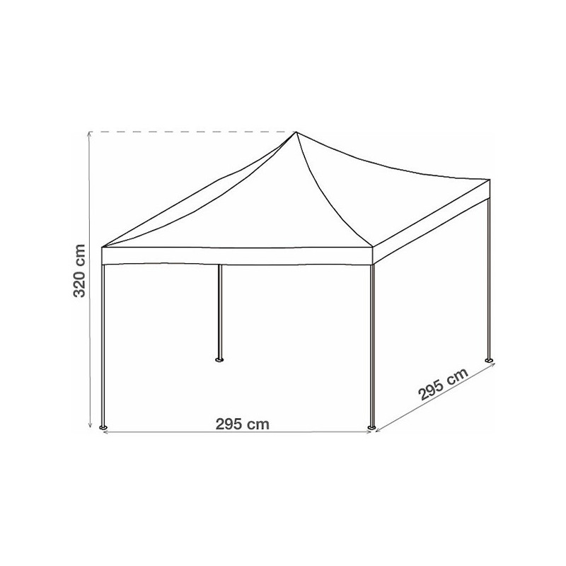 TENTE MÉTAL BLANC BORA EASY 295 cm x 295 cm 5616393