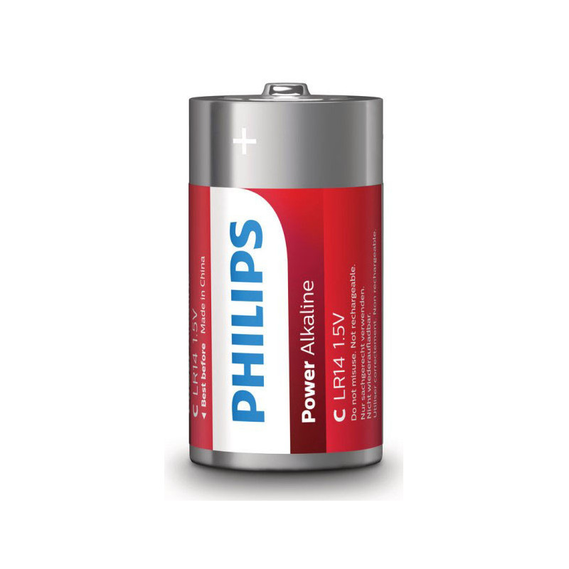 Piles LR14 / C Powerlife Alcaline 1,5 V pack de 2 Rouge - PHILIPS - LR14P2B/10