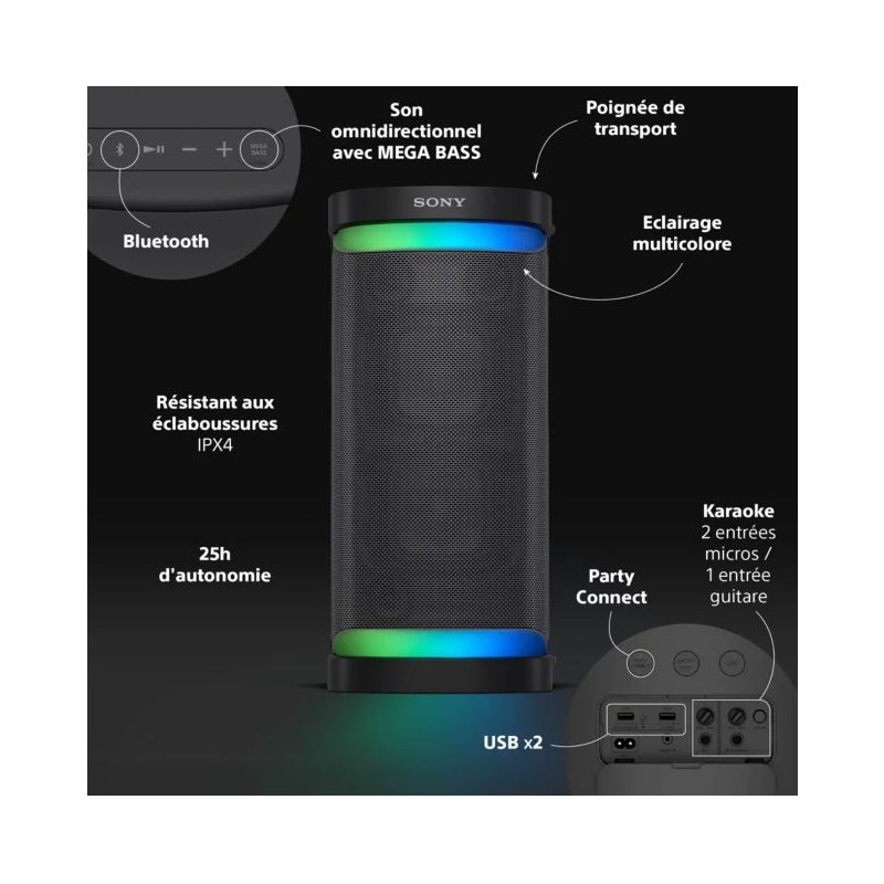 Enceinte sans fil bluetooth XP700 Noir - SONY - SRSXP700B-CEL