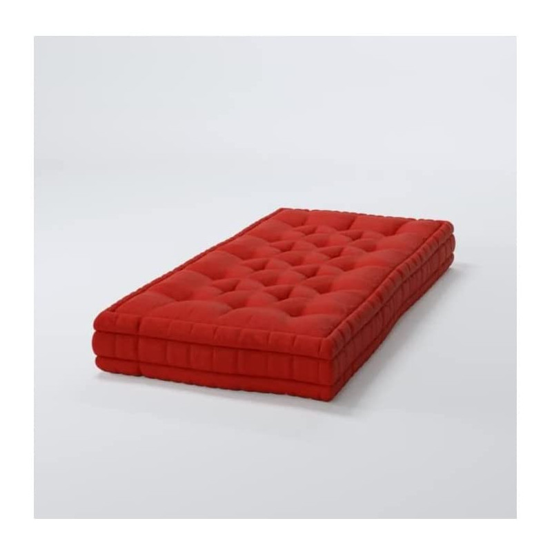 MATELAS SOL COTON 60X120X15 ROUGE