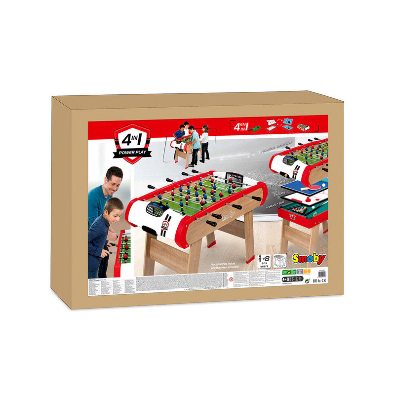 Baby foot Powerplay 4en1 SMOBY - Dès 8 ans