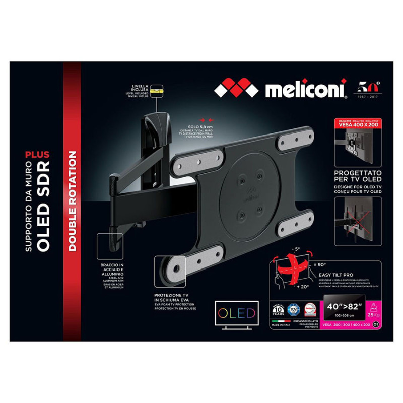 Support mural TV Oled SDR 40 à 82 pouces - MELICONI - MEL480871