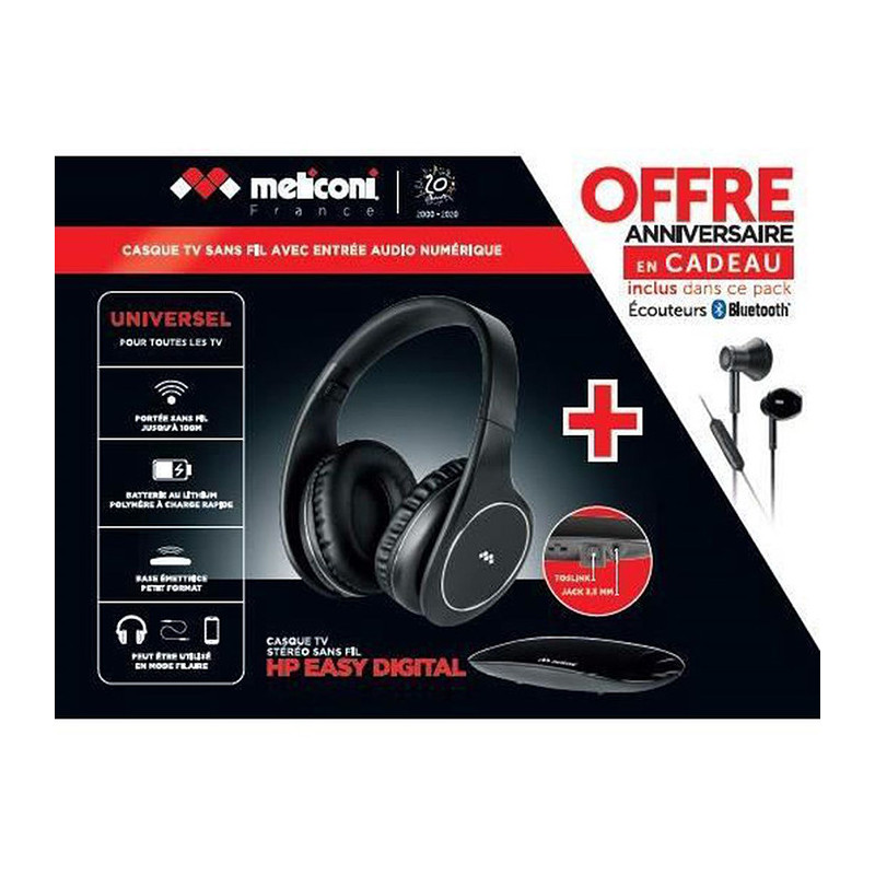 Casque OP 20A HP Easy Digital + Écouteurs Speak Night BT - MELICONI - MEL920052