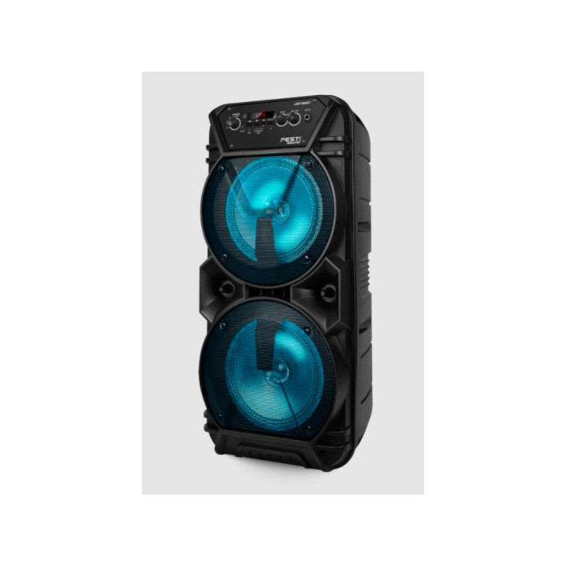 Enceinte Autonome 2x16cm LED RVB 300W Noir - FESTISOUND - JST260