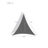 VOILE D'OMBRAGE CURACAO TRIANGULAIRE 4X4X4M GRIS