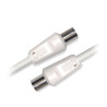 Câble Coaxial mâle/mâle 9,52mm + 1 adaptateur coaxial Blanc - D2 DIFFUSION - VD2COAX300