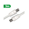 Câble Coaxial mâle/mâle 9,52mm + 1 adaptateur coaxial Blanc - D2 DIFFUSION - VD2COAX300