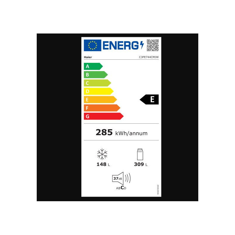 Réfrigérateur Congélateur bas 450L HAIER - C3FE744CMJW - A++ - NO FROST