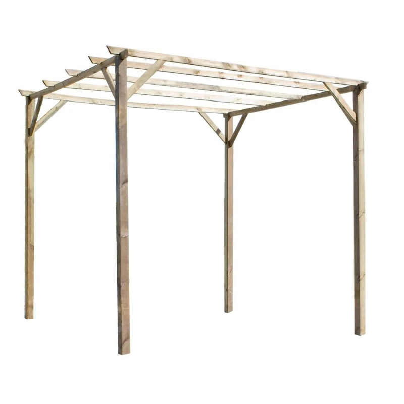 PERGOLA JARDIN BOIS NATUREL 300 cm x 300 cm