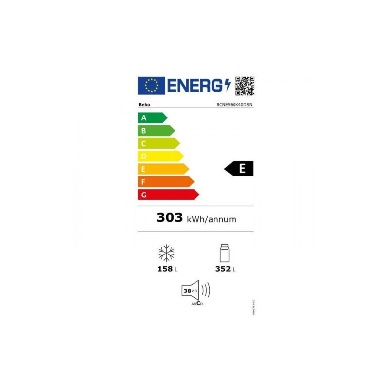 Réfrigérateur combiné-510 L - BEKO - RCNE560K40DSN