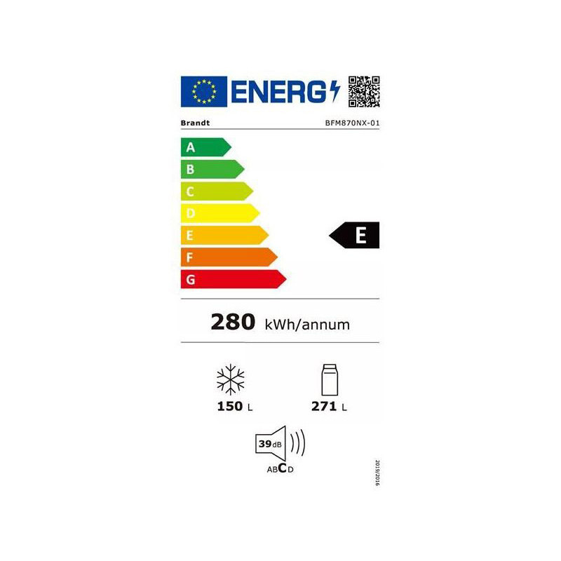 Réfrigérateur multi portes -421L - BRANDT - BFM870NX