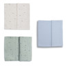 Set de 3 Lange Mousseline de Coton 70x70cm Little Dogs / Organic Green / Little Dots Blue - Gloop!