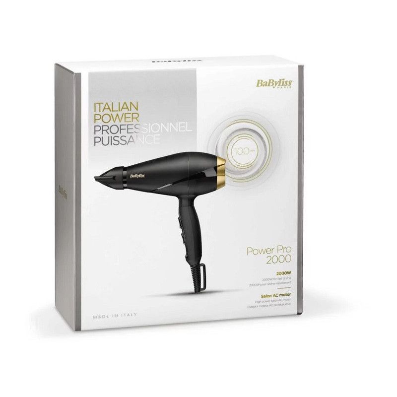 Sèche-Cheveux Power Pro 2000 Noir/Doré - BABYLISS - 6704E