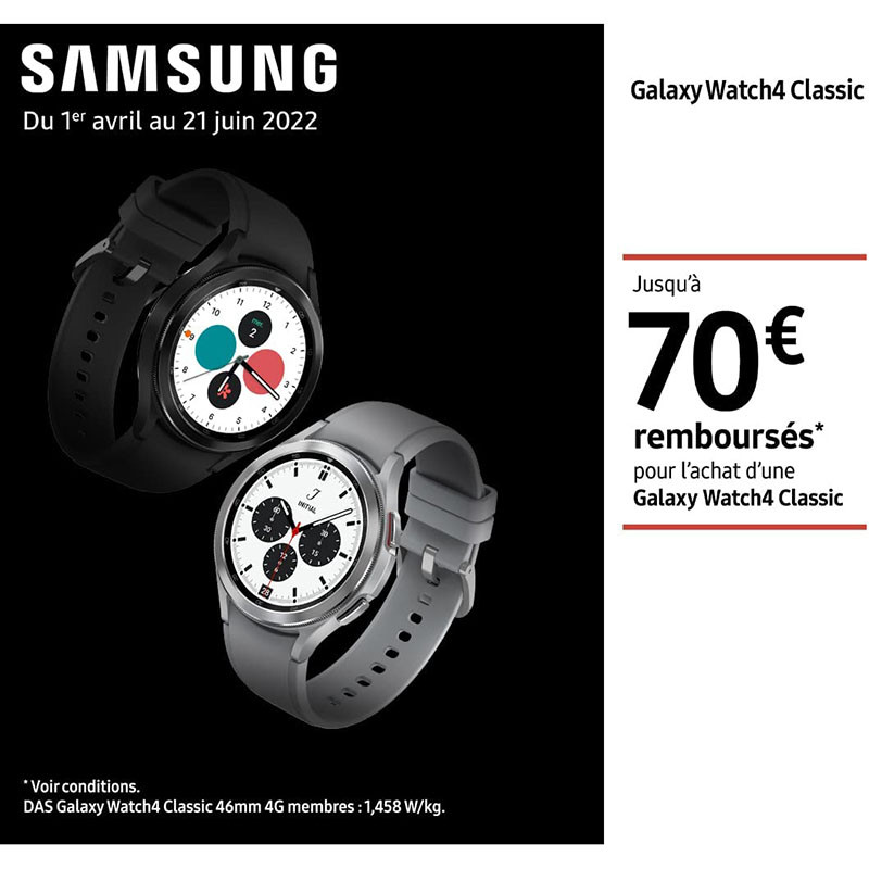 Montre connectée Samsung Galaxy Watch 46 mm eSIM 4G Gris Acier
