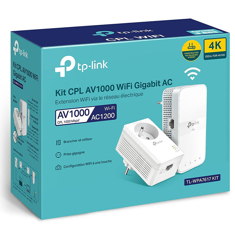Kit CPL AV1000 Gigabit WiFi 2 adaptateurs Blanc - TP-LINK