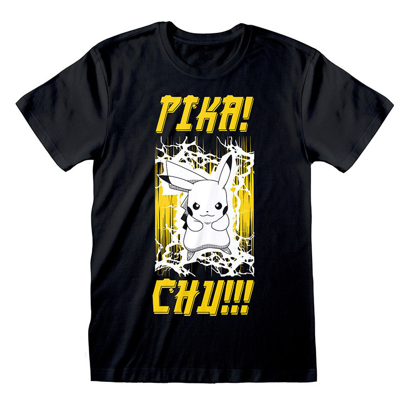 T-Shirt Unisexe Pokémon Pikachu Electrifiant XL Noir - HEROES INC - 80180018148