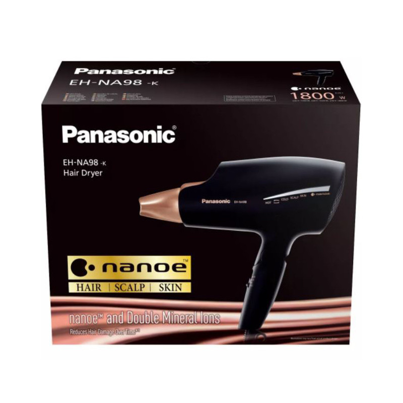 Sèche cheveux professionnel Technologie Nanoe 1800W Noir - PANASONIC - EH-NA98-K825