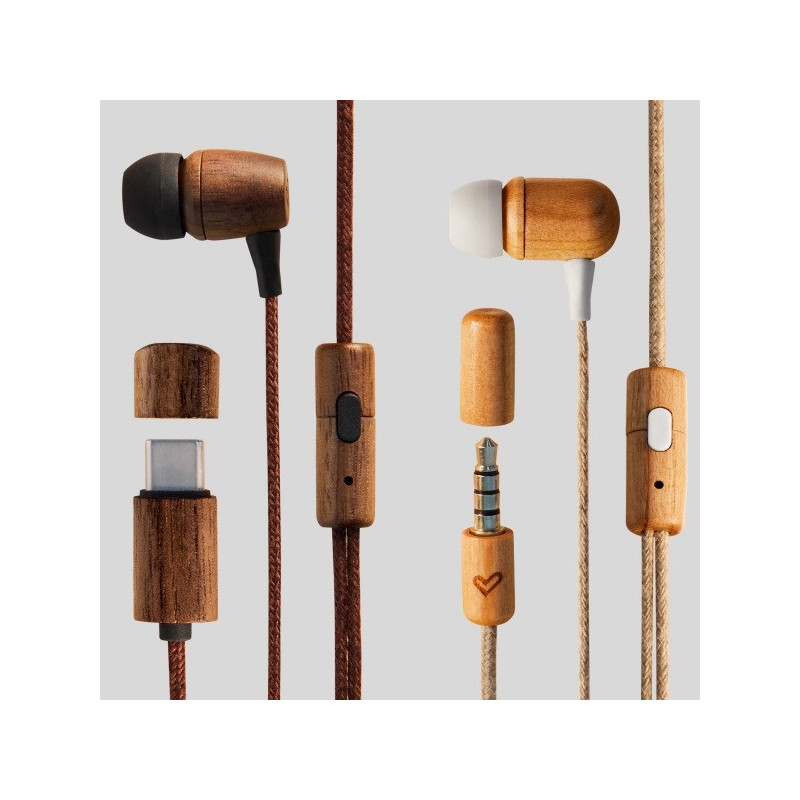 Écouteurs avec Microphone Eco Walnut Wood Type C - ENERGY SISTEM - 450701