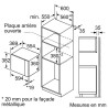 Micro-ondes encastrable monofonction 25L Inox - BOSCH - BFL550MS0