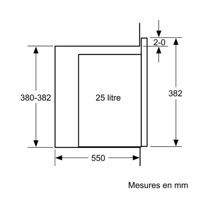 Micro-ondes encastrable monofonction 25L Inox - BOSCH - BFL550MS0