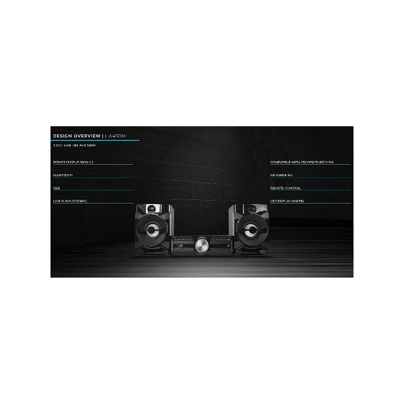 Chaine Micro HiFi 2.0 2x180W Noir - HISENSE - HA450M