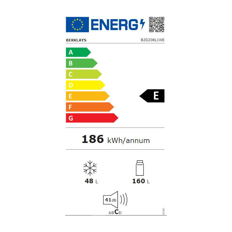 Réfrigérateur congélateur- 208L- BERKLAYS - B2D208L1W