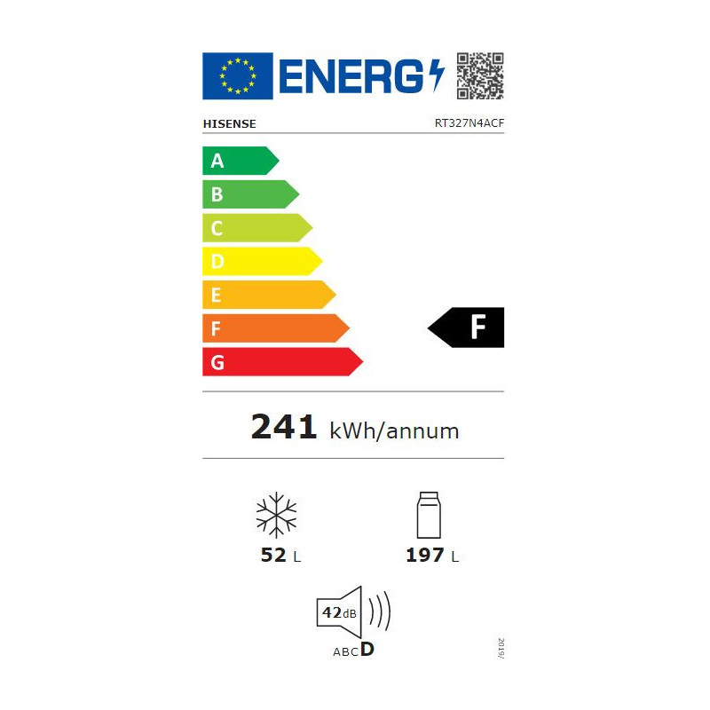 Réfrigérateur congélateur- 249L- HISENSE- RT327N4ACF