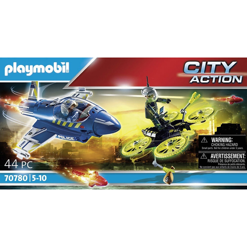 Jet de police et drone PLAYMOBIL City Action - dès 5 ans 