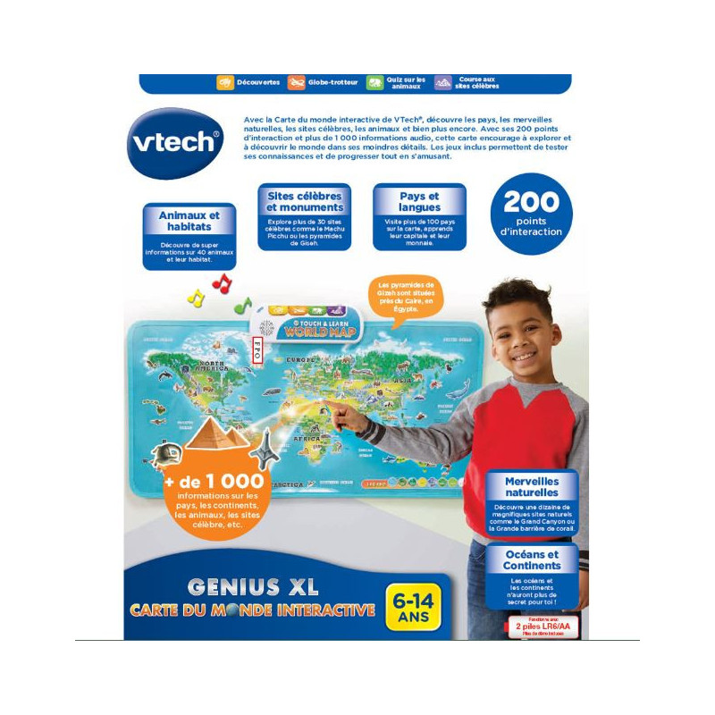 Carte du monde interactive Genius XL VTECH - Dès 6 ans