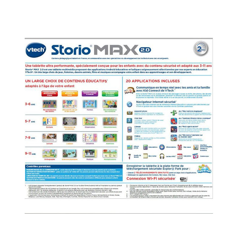 Tablette enfant Storio Max 2.0 Bleu VTECH - Dès 3 ans 
