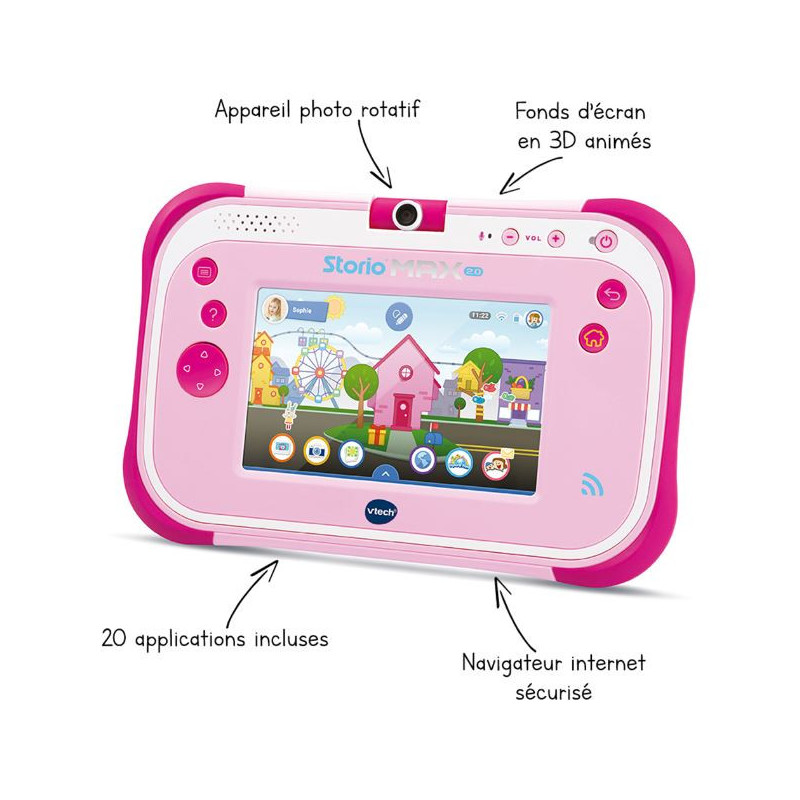 Tablette enfant Storio Max 2.0 Rose VTECH - Dès 3 ans