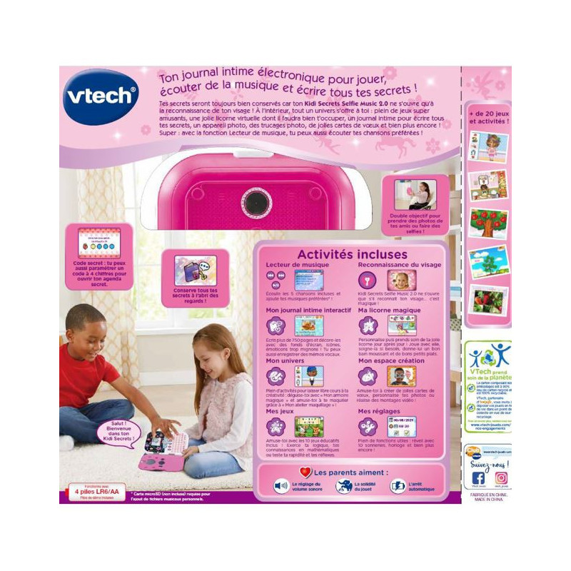 Kidisecrets Selfie Music 2.0 VTECH - Dès 6 ans