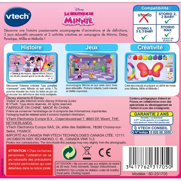 Cartouche de jeu Vtech Storio Mes comptines animées - Tablettes educatives  - Achat & prix