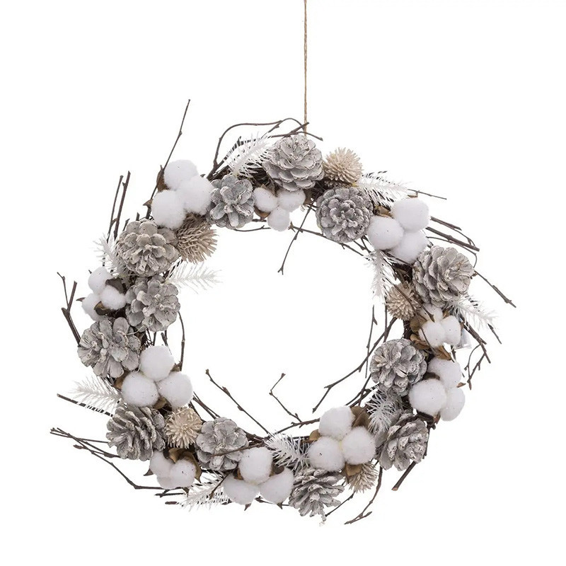 Couronne Led Branche Coton D35cm - FEERIC LIGHTS & CHRISTMAS - 183828