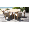 Ensemble table ronde + 6 chaises Patong