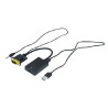 Adaptateur VGA + audio Jack vers HDMI 17cm Noir - CAB_VGA+AUDIO_HDMI