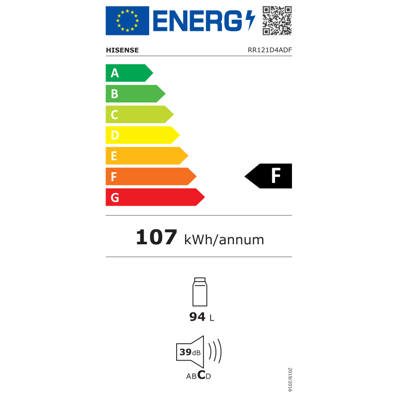 Réfrigérateur top - 94L - HISENSE - RR121D4ADF