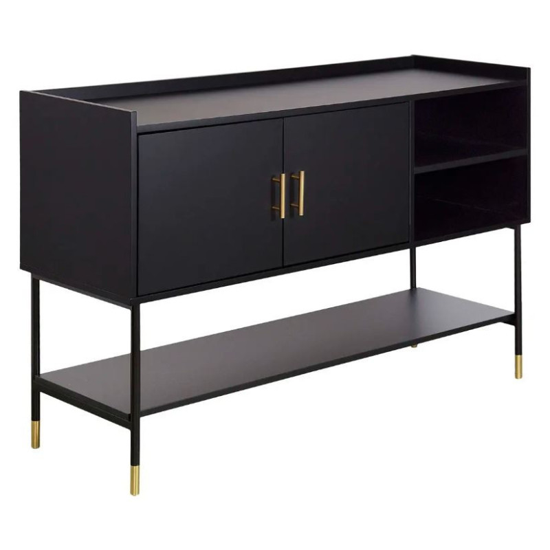 Buffet 2 portes Tedy bois et m tal Noir ATMOSPHERA 185055